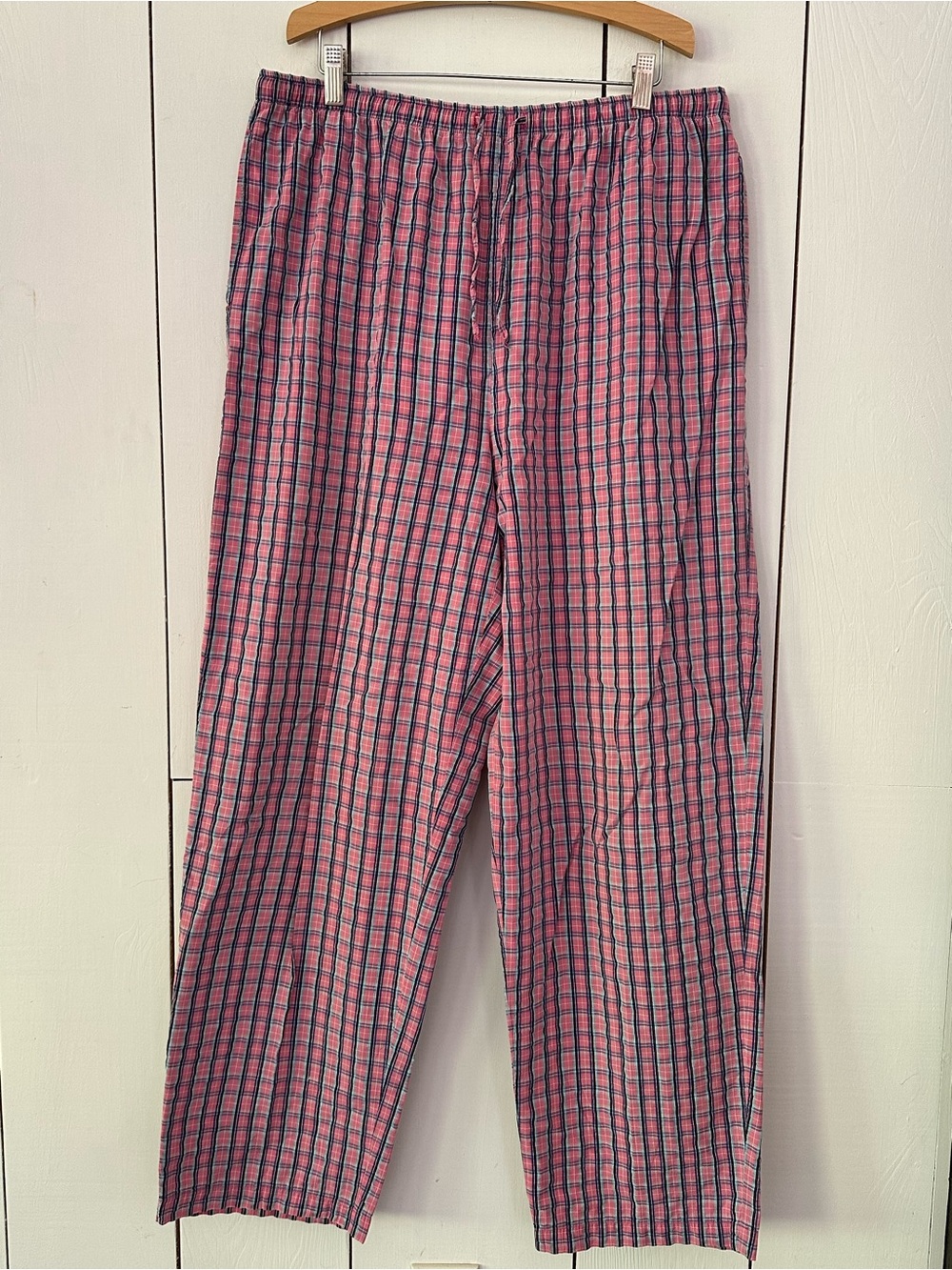 Orvis Cotton Plaid Pajama Pants Sz L Pink Multi
